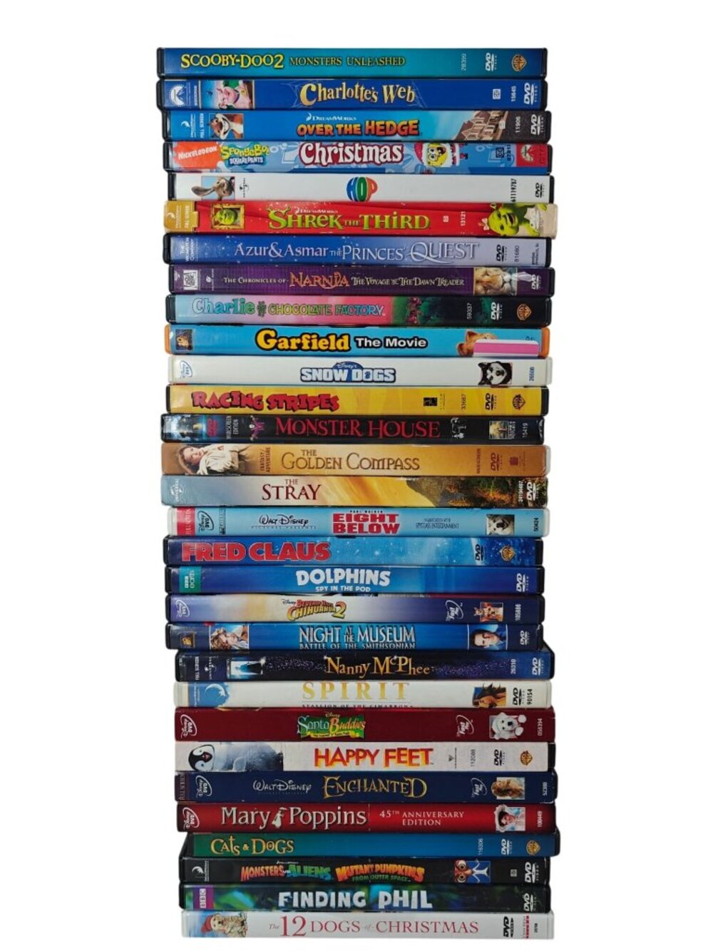 Children’s Family Movies Lot Of 30 DVDs Animated Live Action Disney Pixar Narnia